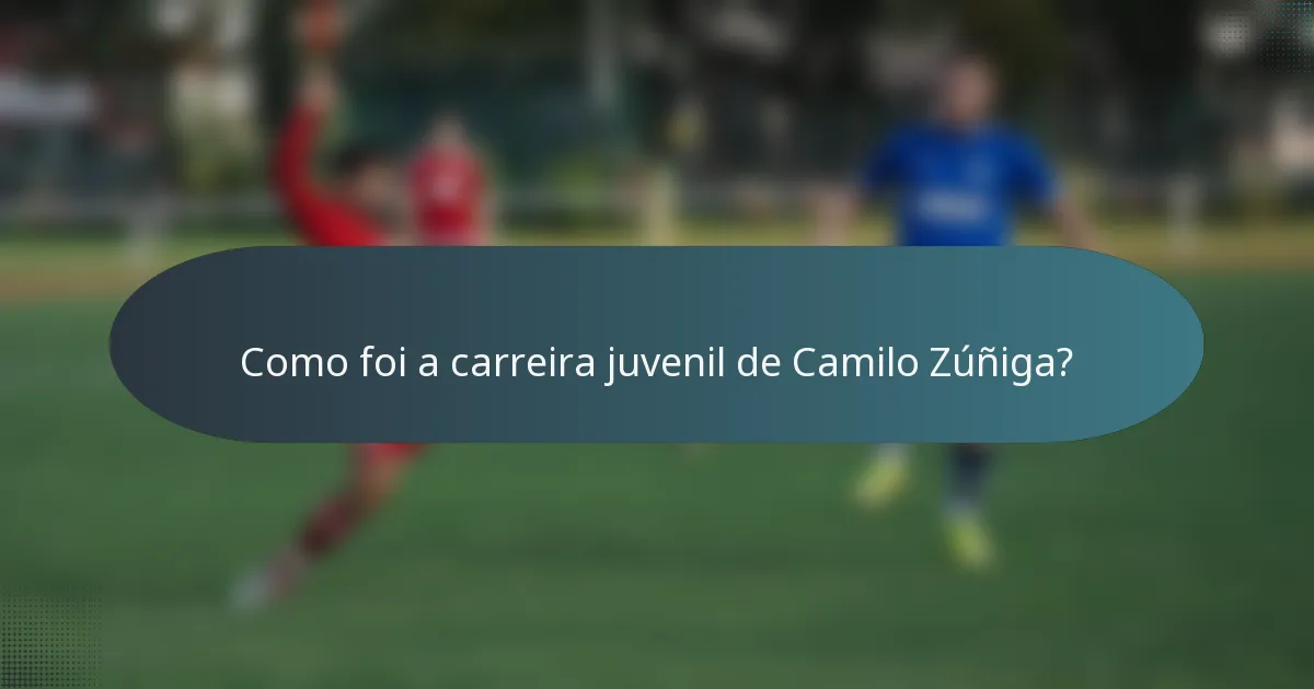 Como foi a carreira juvenil de Camilo Zúñiga?