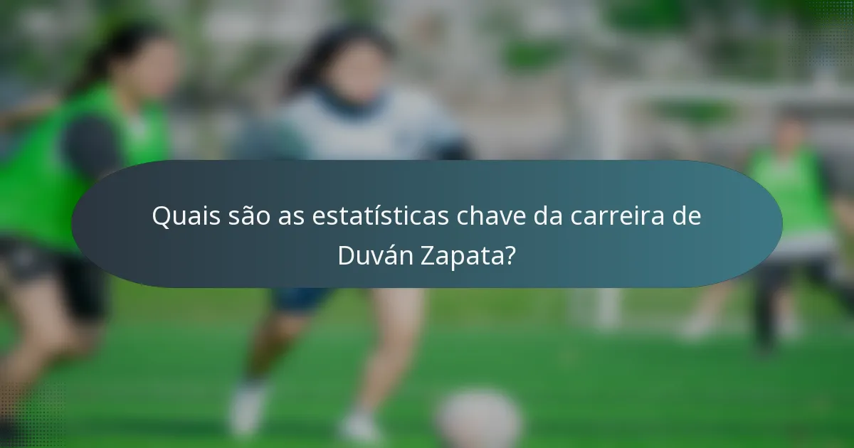 Quais são as estatísticas chave da carreira de Duván Zapata?