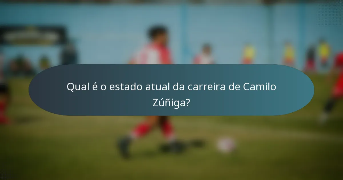 Qual é o estado atual da carreira de Camilo Zúñiga?